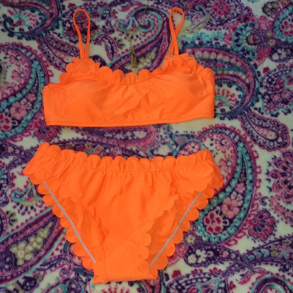 Other - Scalloped Tangerine Bikini Set 🍊👙